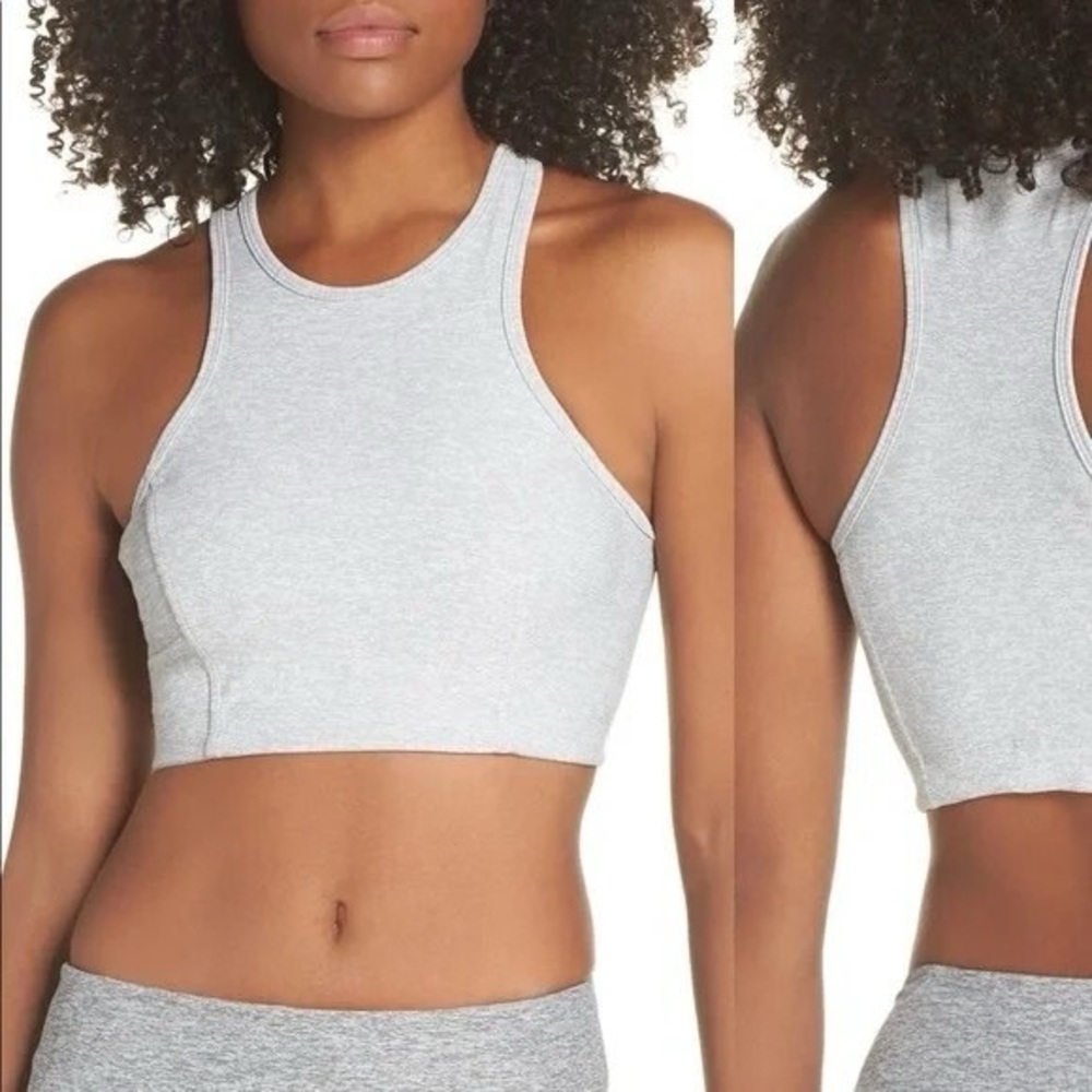 Outdoor Voices Light Gray High-Neck Sports Bralette